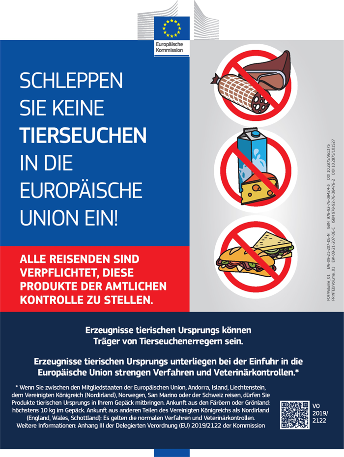 Verbot für tierische Produkte in die EU